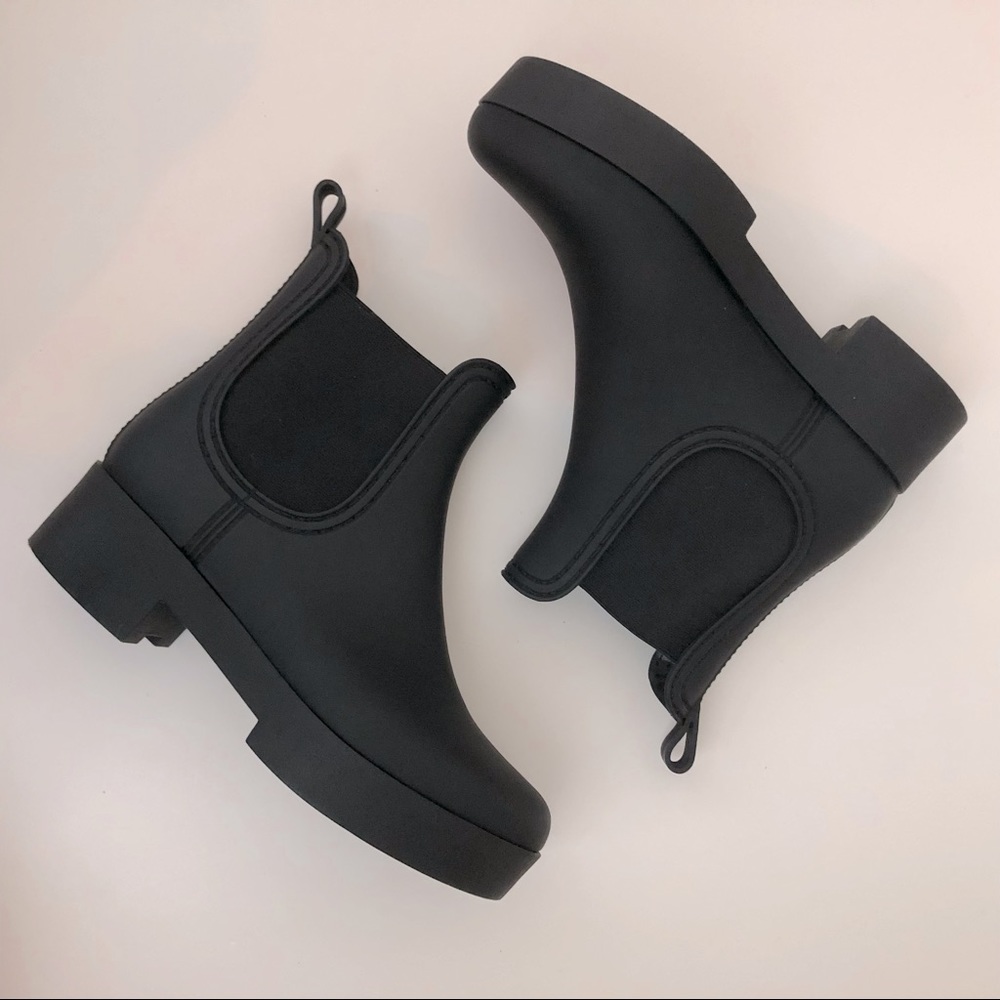 Jeffrey Campbell Hydra Black Platform Chelsea Rain Boot 7M